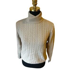 Vintage Neiman Marcus Exclusive Women’s Tan Cashmere Turtleneck Sweater Size M